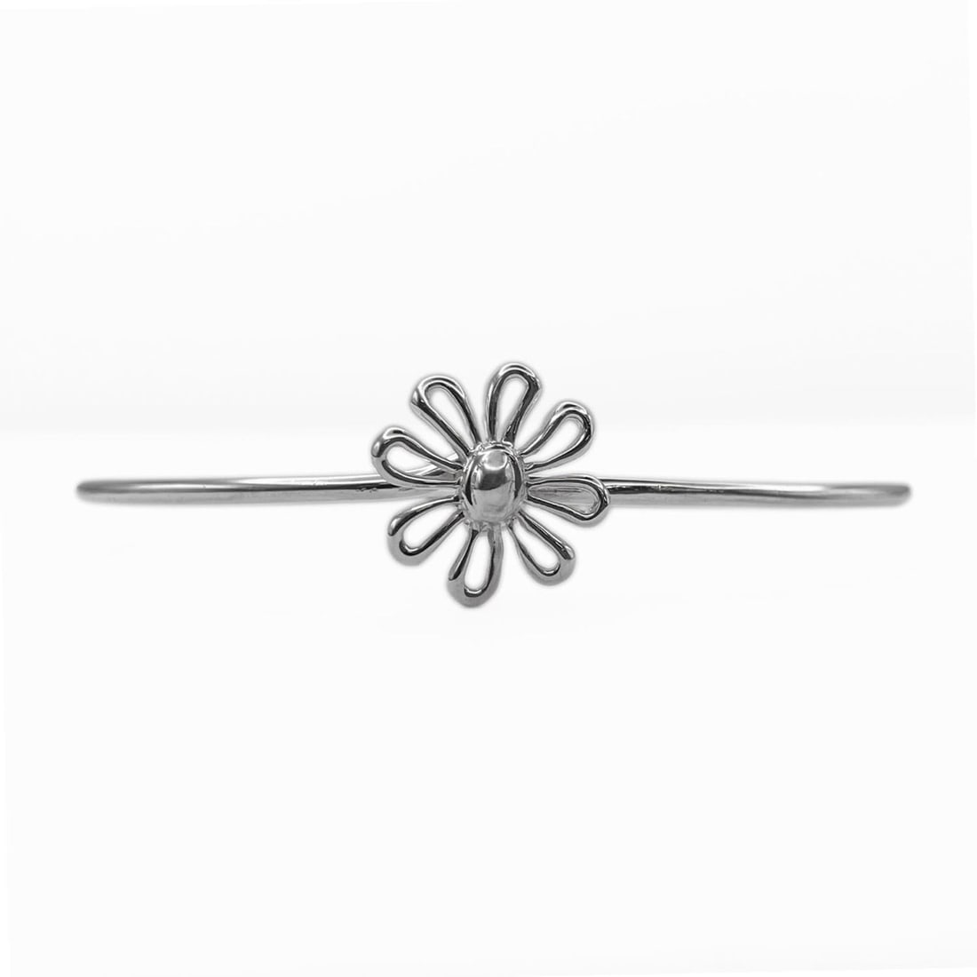 TIFFANY&Co. Tiffany Daisy Flower Bracelet Bangle, Design, SV925, Women's: --- Catalog ---Category: SizeLength: 17.5cm / 6.88''Category: DesignType: BangleColor: SilverGender: WomenMaterial: Silver 925Category: GeneralBrand: Tiffany--- Item List ---Section: ConditionRanking: