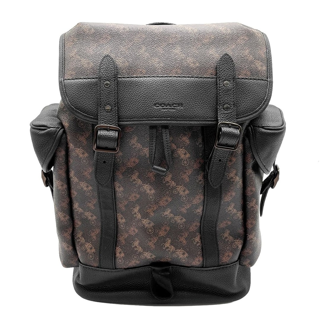 COACH Hitch Backpack, Rucksack/Daypack, Horse Carriage Pattern, 4072, Leather, Brown, Men's/Women's (1 of 15)