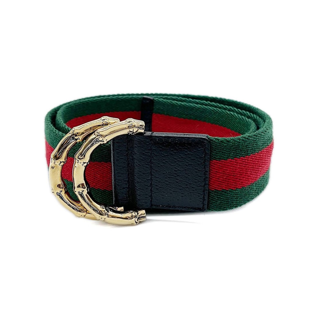 GUCCI Web Stripe Ring, Bamboo Buckle Belt, Nylon, Metal, Size 80 32, Green, Men's & Women's: --- Catalog ---Category: SizeLength: 100cm / 39.36''Category: DesignType: Standard beltColor: Gold, Green, Red colorGender: Men,WomenMaterial (Strap): Nylon Material (Buckle): MetalCategory: GeneralBr