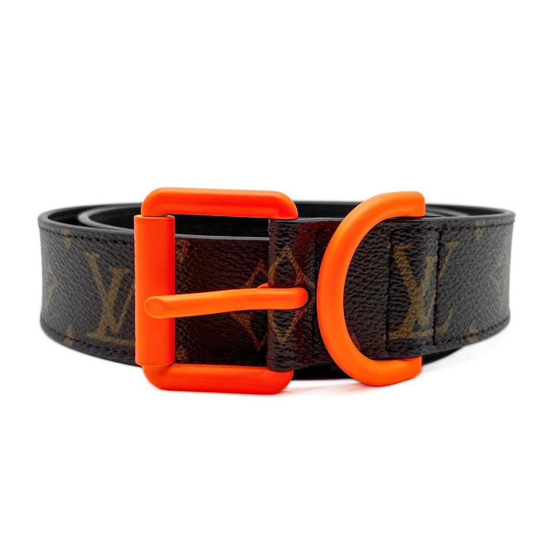 LOUIS VUITTON Louis Vuitton Ceinture Signature Belt Neon Color Virgil Monogram MP218 95 38 Brown: --- Catalog ---Category: SizeLength: 85cm - 100cm / 33.46'' - 39.36''Category: DesignType: Standard beltColor: Brown, OrangeGender: MenMaterial (Strap): Monogram Category: GeneralMPN: MP218Brand: Loui