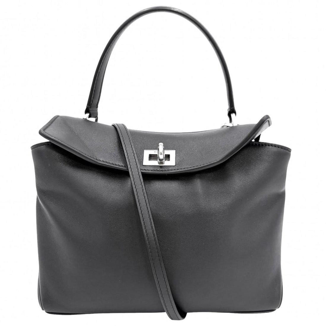 Balenciaga Women's Rodeo Mini Handbag Shoulder Bag Crossbody RODEO BALENCIAGA 795456 Calfskin Black: --- Catalog ---Category: SizeSize (HxWxD): 14.5cm x 22cm x 8cm / 5.7'' x 8.66'' x 3.14''Handle Length: 30cm / 11.81''Category: DesignType: Handbag, Shoulder bagColor: BlackGender: WomenMaterial: Leath