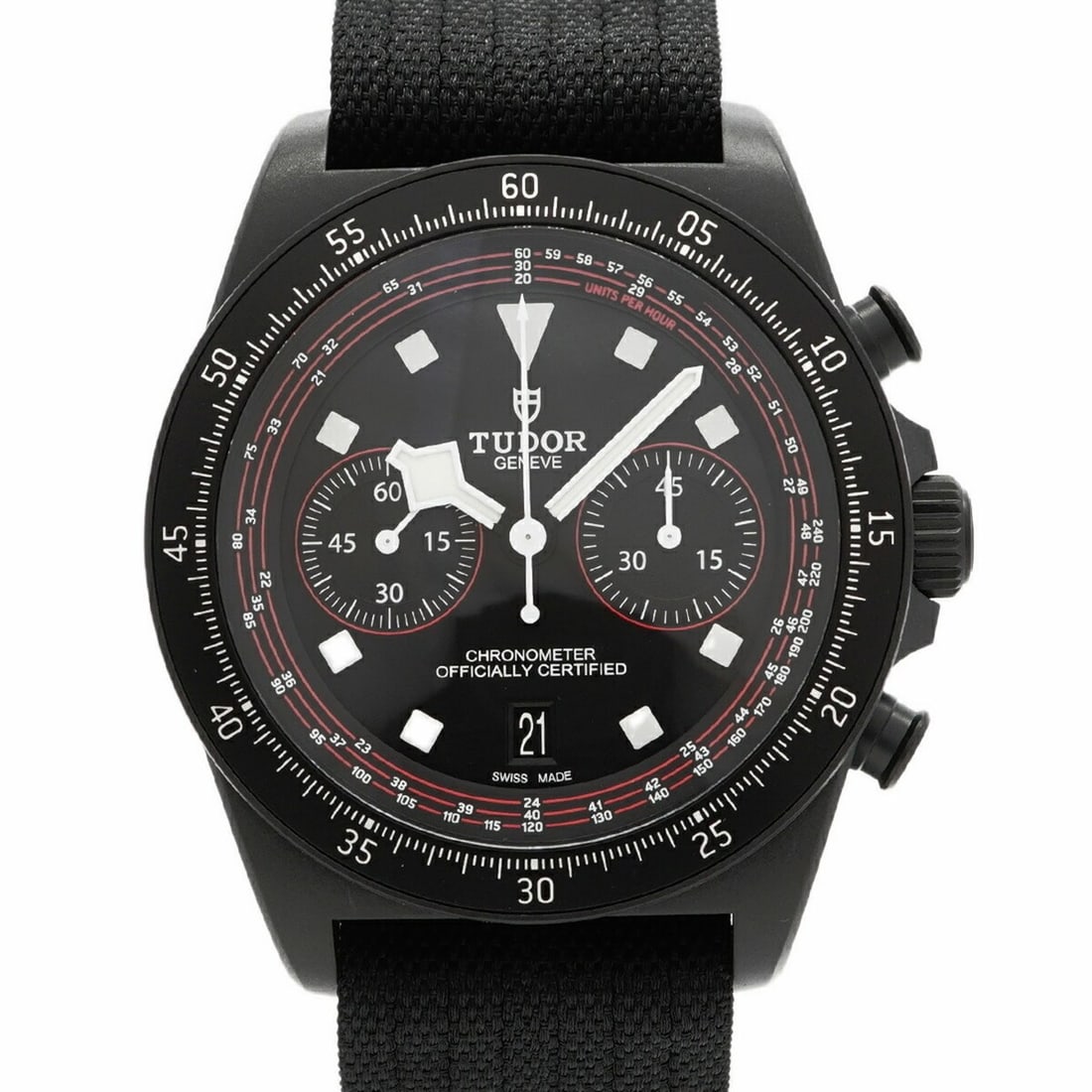 Tudor Veragos FXD Chrono 25827KN Black Dial Men's Watch: --- Catalog ---Category: SizeWrist Size: 19.5cm / 7.67''Case Diameter: 42.5mm / 1.67''Category: DesignType: WristwatchGender: MenColor (Dial): BlackMaterial (Band): NylonCategory: GeneralMPN: 25827KNB
