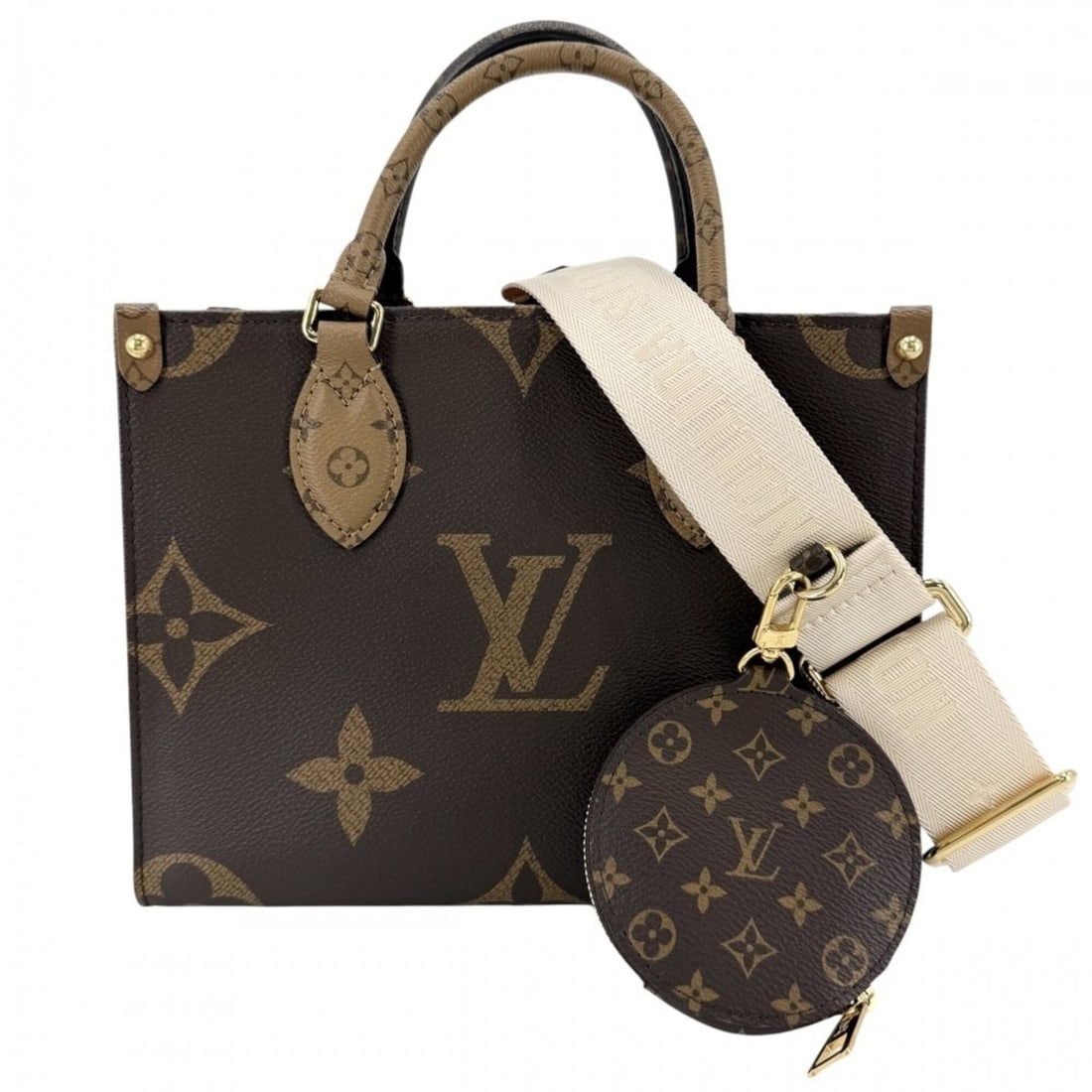 Louis Vuitton Women's Monogram Reverse OnTheGo PM Handbag/Shoulder Bag (M46373) Brown with Gold: --- Catalog ---Category: SizeSize (HxWxD): 19cm x 25cm x 11.5cm / 7.48'' x 9.84'' x 4.52''Category: DesignType: Handbag, Shoulder bagColor: BrownGender: WomenMaterial: Monogram Reverse Category: Gener