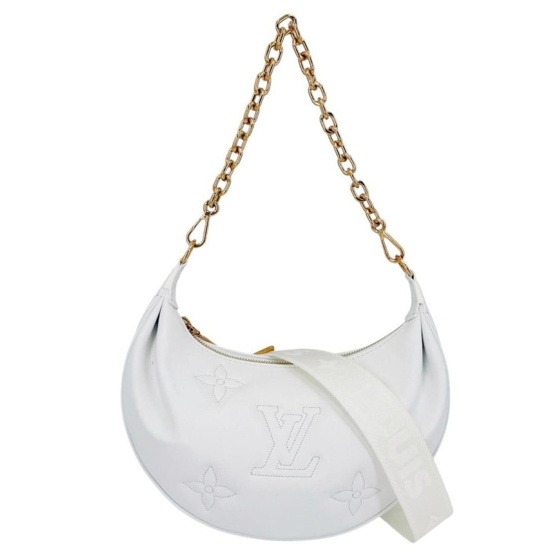 Louis Vuitton Women's Monogram Over the Moon Shoulder Bag Handbag Bubblegram LOUIS VUITTON M59959: --- Catalog ---Category: SizeSize (HxWxD): 13cm x 25cm x 7cm / 5.11'' x 9.84'' x 2.75''Category: DesignType: Handbag, Shoulder bagColor: WhiteGender: WomenMaterial: Leather Category: GeneralBrand: Lou