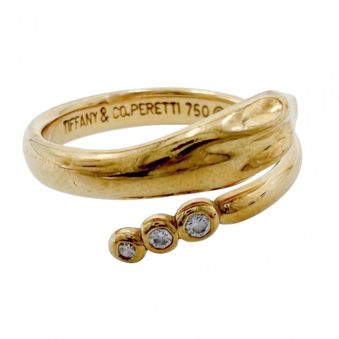 Tiffany & Co. Women's Snake Ring, Au750 18K Yellow Gold, Elsa Peretti, Diamond, Approx. 4.3g: --- Catalog ---Category: SizeJP Size: 9.5US Size: 5Category: DesignType: Band ringGender: WomenMaterial: Yellow gold (18K)Category: GeneralBrand: Tiffany--- Item List ---Section: ConditionRanking: Ran
