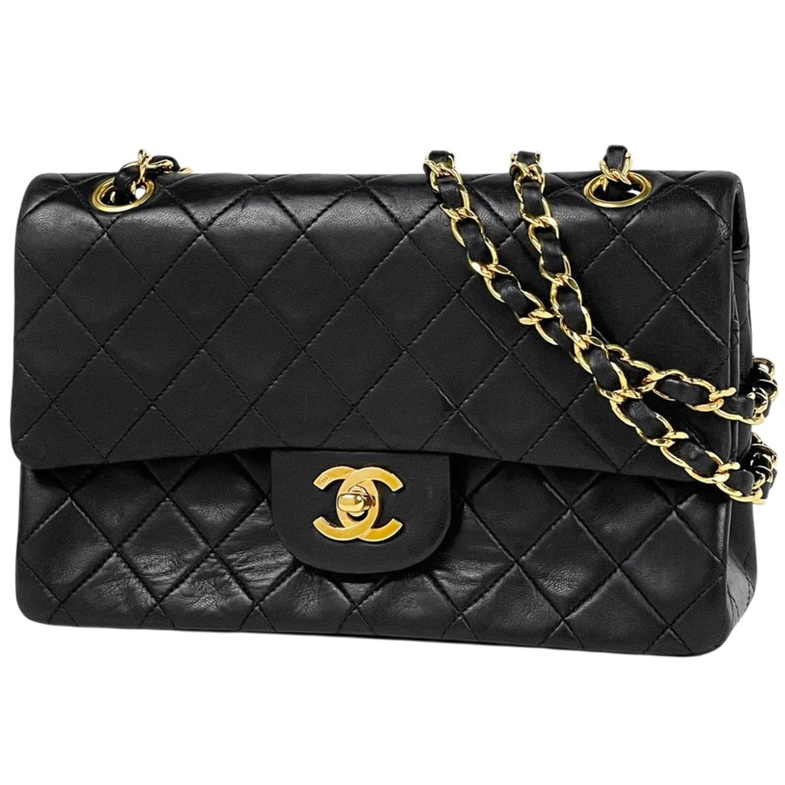 Chanel Matelassé Double Flap Chain Shoulder Bag, Coco Mark, Leather, Black, A01113, Women's: --- Catalog ---Category: SizeSize (HxWxD): 14cm x 22.5cm x 6.5cm / 5.51'' x 8.85'' x 2.55''Category: DesignType: Shoulder bagColor: BlackGender: WomenMaterial: Leather Category: GeneralMPN: A01113Bran