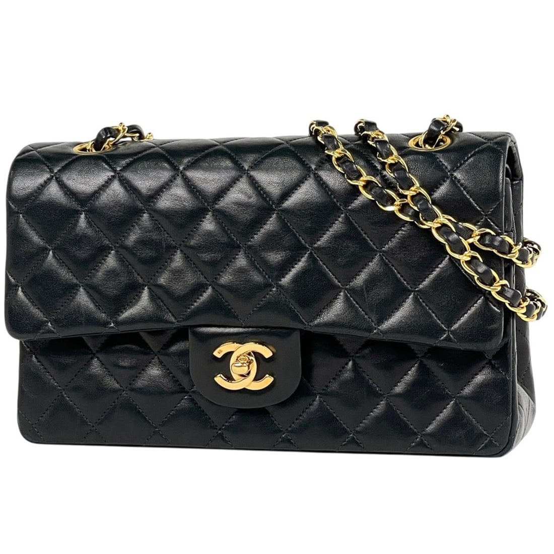 Chanel Matelassé Double Flap Chain Shoulder Bag, Coco Mark, Leather, A01112, Women's: --- Catalog ---Category: SizeSize (HxWxD): 15cm x 25cm x 6.5cm / 5.9'' x 9.84'' x 2.55''Category: DesignType: Shoulder bagColor: BlackGender: WomenMaterial: Leather Category: GeneralMPN: A01112Brand: 