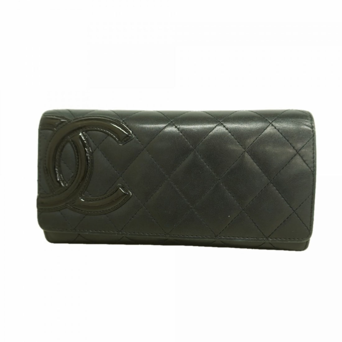 Chanel Cambon Lambskin Long Wallet, Black, Women's: --- Catalog ---Category: SizeSize (HxWxD): 10cm x 19cm x 3cm / 3.93'' x 7.48'' x 1.18''Category: DesignType: Long wallet (bi-fold)Color: BlackGender: WomenMaterial: Leather Leather/Fur Type: LambskinC