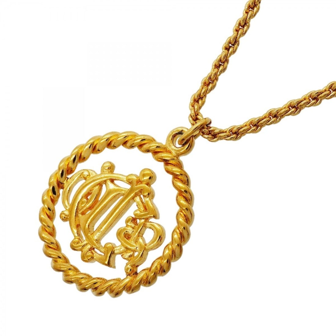 Christian Dior Necklace, Emblem Circle, GP Plated Gold, Women's: --- Catalog ---Category: SizePendant Size: 32.8mm x 24.6mm / 1.29'' x 0.96''Neck Circumference: 39.5 cm - 44.5 cm / 15.55'' - 17.51''Category: DesignColor: GoldGender: WomenMaterial: Gold platingNeckl