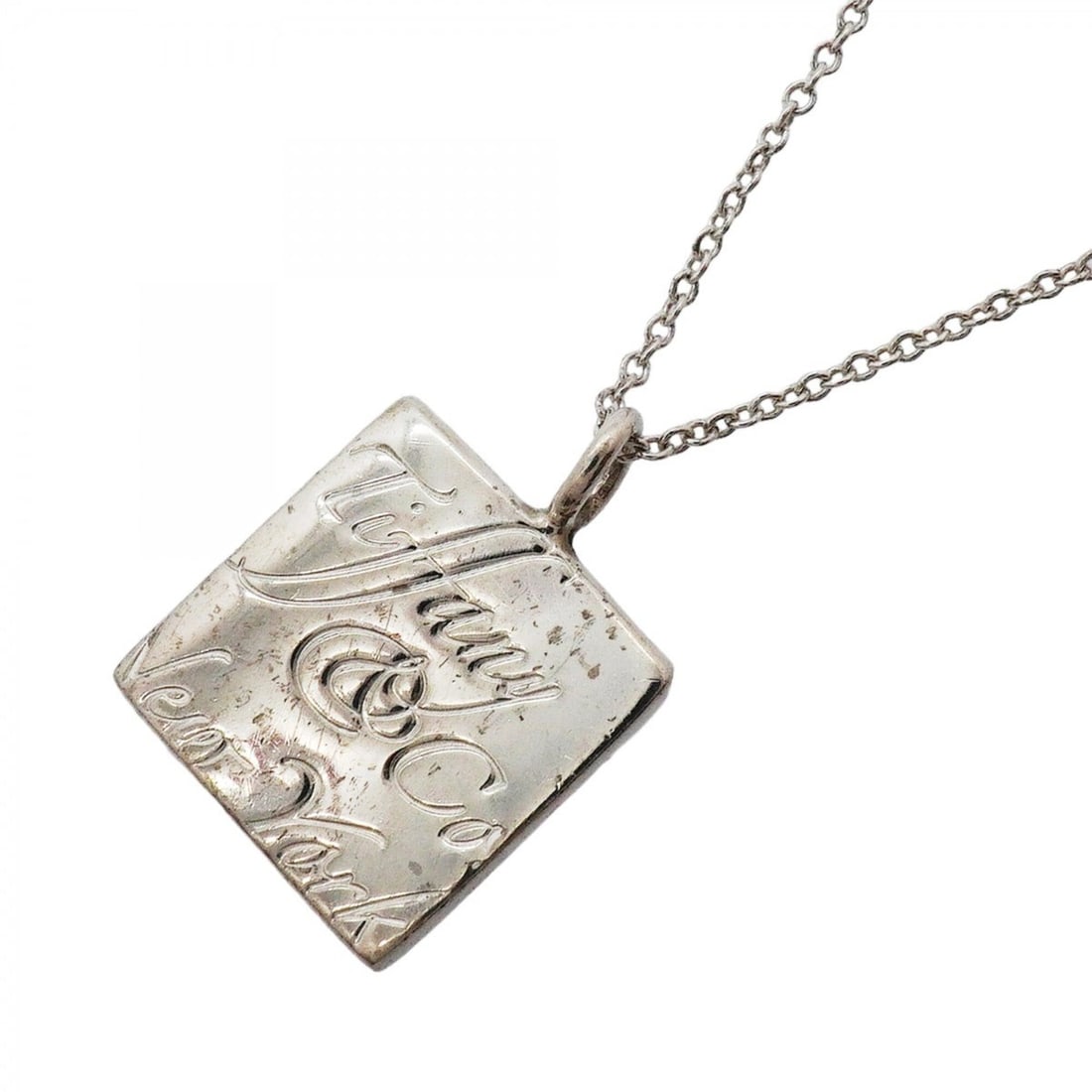 Tiffany & Co. Notes Square Necklace, Sterling Silver 925, Women's: --- Catalog ---Category: SizePendant Size: 17.3mm x 12.8mm / 0.68'' x 0.5''Neck Circumference: 41.5 cm / 16.33''Category: DesignGender: WomenMaterial: Silver 925Necklace Type: NecklaceCategory: Genera
