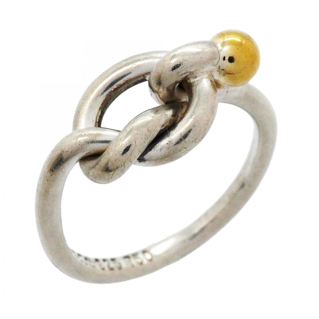 Tiffany & Co. Hook Eye Ring, 18K Yellow Gold (KYG), Sterling Silver 925, Size 11, Women's: --- Catalog ---Category: SizeJP Size: 11US Size: 6Category: DesignType: Band ringGender: WomenMaterial: Silver 925, Yellow gold (18K)Category: GeneralBrand: Tiffany--- Item List ---Section: ConditionR