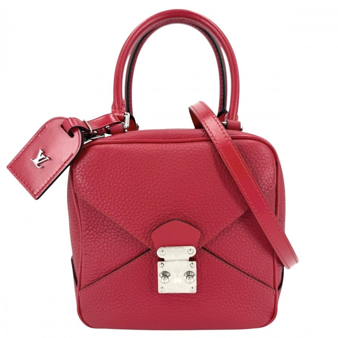 Louis Vuitton Women's Square Bag, Handbag, Shoulder Crossbody LOUIS VUITTON M55475, Taurillon: --- Catalog ---Category: SizeSize (HxWxD): 18cm x 18cm x 15cm / 7.08'' x 7.08'' x 5.9''Category: DesignType: Handbag, Shoulder bagColor: Red colorGender: WomenMaterial: Leather Category: GeneralBrand: