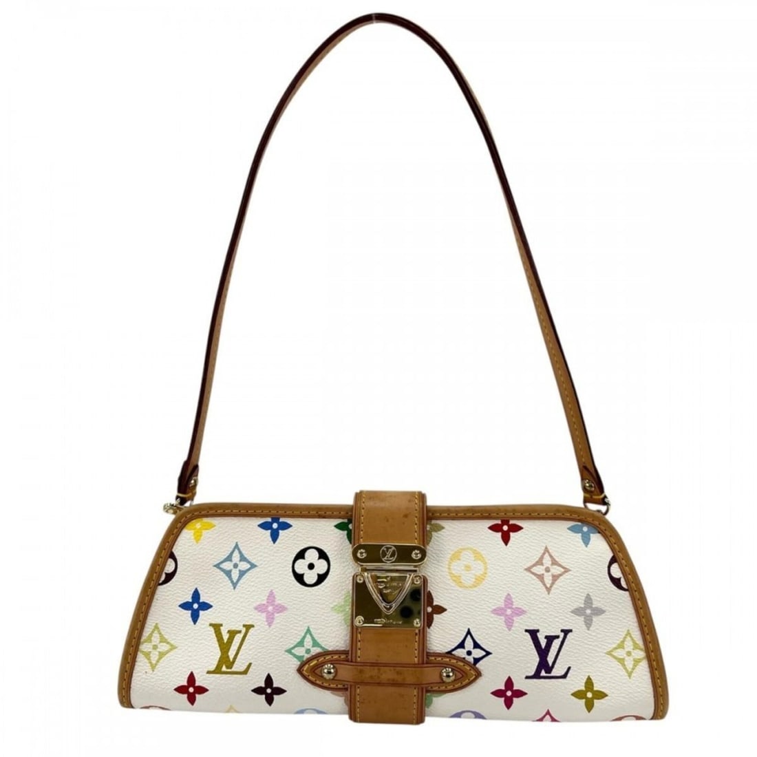 Louis Vuitton Women's Monoblom Multicolor Shirley Shoulder Bag/Clutch Bag LOUIS VUITTON M40049 White: --- Catalog ---Category: SizeSize (HxWxD): 11cm x 27.5cm x 3cm / 4.33'' x 10.82'' x 1.18''Category: DesignType: Clutch bag, Shoulder bagColor: WhiteGender: WomenMaterial: Monogram Multicolore Category
