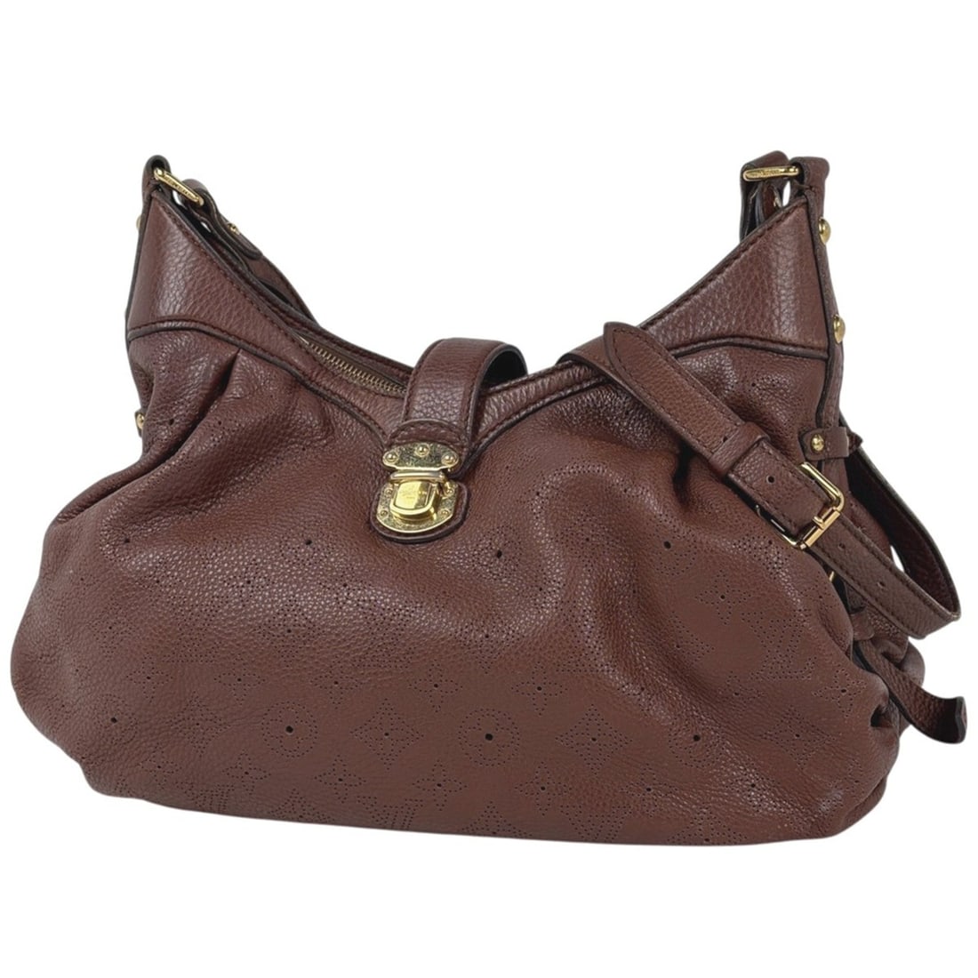 Louis Vuitton XS Perforated Shoulder Bag, Monogram Mahina, Cognac, Women's: --- Catalog ---Category: SizeSize (HxWxD): 25cm x 31cm x 12cm / 9.84'' x 12.2'' x 4.72''Category: DesignType: Shoulder bagColor: CognacGender: WomenMaterial: Leather Category: GeneralBrand: Louis Vuit