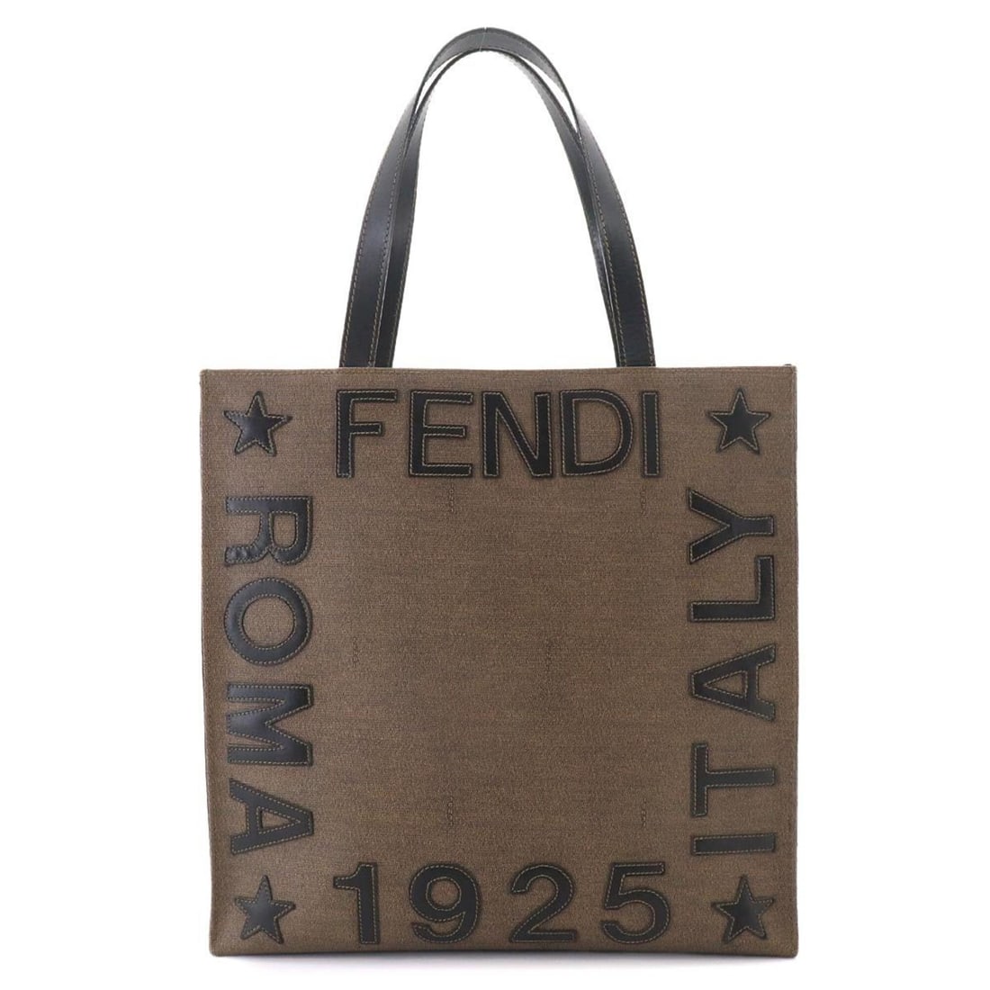 Fendi Tote Handbag, Leather, Brown, Black, Gold Hardware: --- Catalog ---Category: SizeSize (HxWxD): 34cm x 33.5cm x 12cm / 13.38'' x 13.18'' x 4.72''Category: DesignType: Handbag, Tote bagColor: Black, BrownGender: WomenMaterial: PVC , Leather Category: Gen
