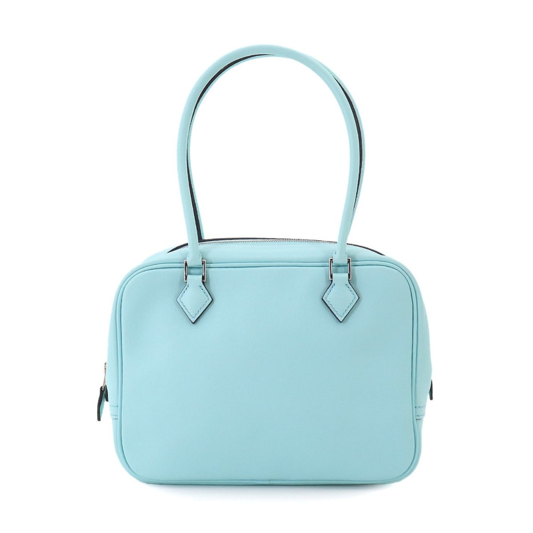 Hermes Mini Plume 20 Handbag, Swift Leather, Blue Zephyr, A Stamp, Silver Hardware.: --- Catalog ---Category: SizeSize (HxWxD): 15cm x 20cm x 7.5cm / 5.9'' x 7.87'' x 2.95''Category: DesignType: HandbagColor: Blue ZephyrGender: WomenMaterial: Swift leather Category: GeneralBrand: Herm