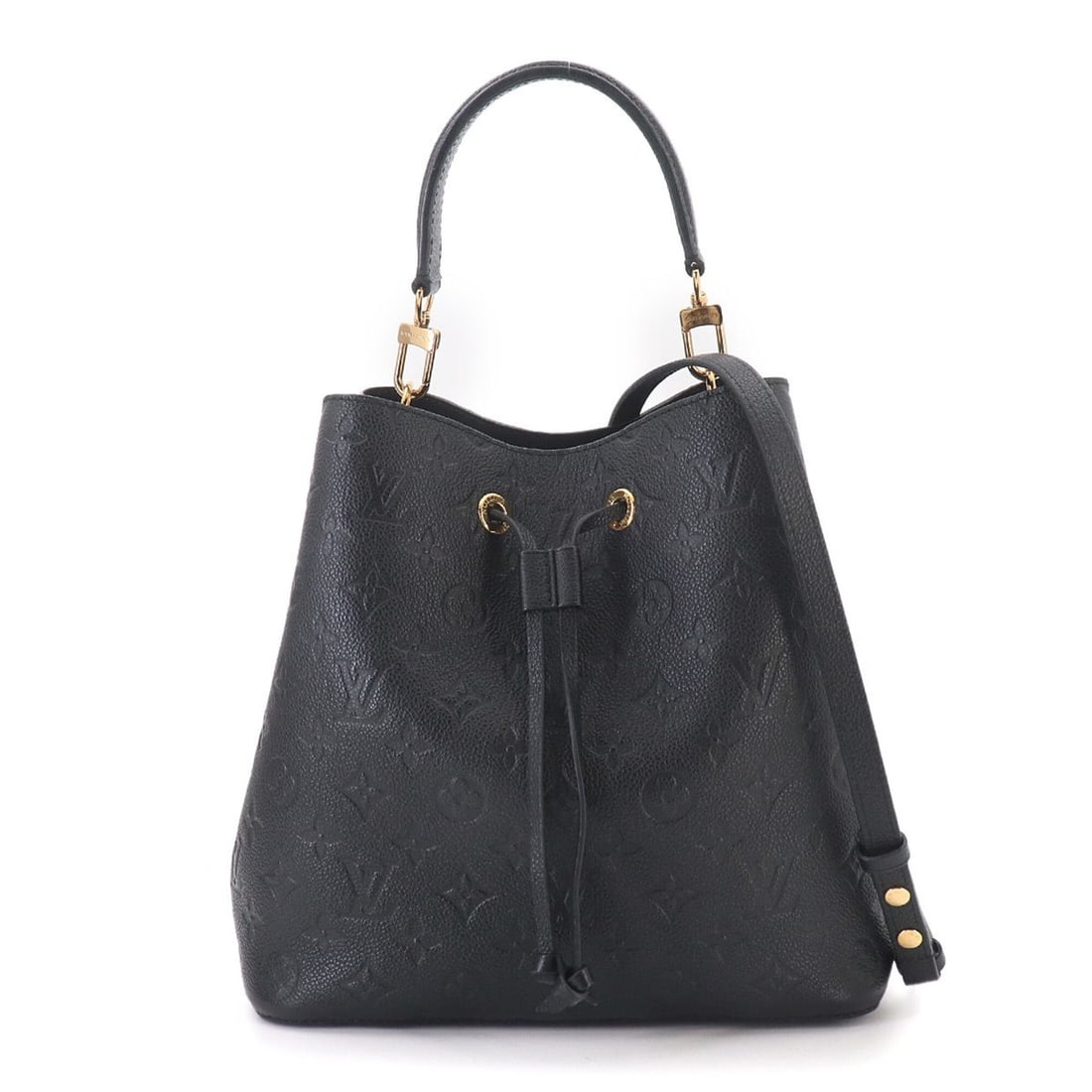 Louis Vuitton Neo Noe MM Monogram Empreinte 2-way Hand/Shoulder Handbag, Black M45256: --- Catalog ---Category: SizeSize (HxWxD): 25cm x 26cm x 17.5cm / 9.84'' x 10.23'' x 6.88''Category: DesignType: Handbag, Shoulder bagColor: BlackGender: WomenMaterial: Monogram Empreinte Category: Ge