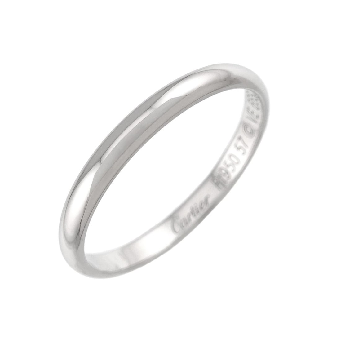 Cartier 1895 Classic #57 Ring, 2.4mm wide, Platinum (Pt): --- Catalog ---Category: SizeUS Size: 8.5Brand Size: 57Category: DesignType: Band ringGender: MenMaterial: Platinum 950Category: GeneralBrand: Cartier--- Item List ---Section: ConditionRanking: Rank S