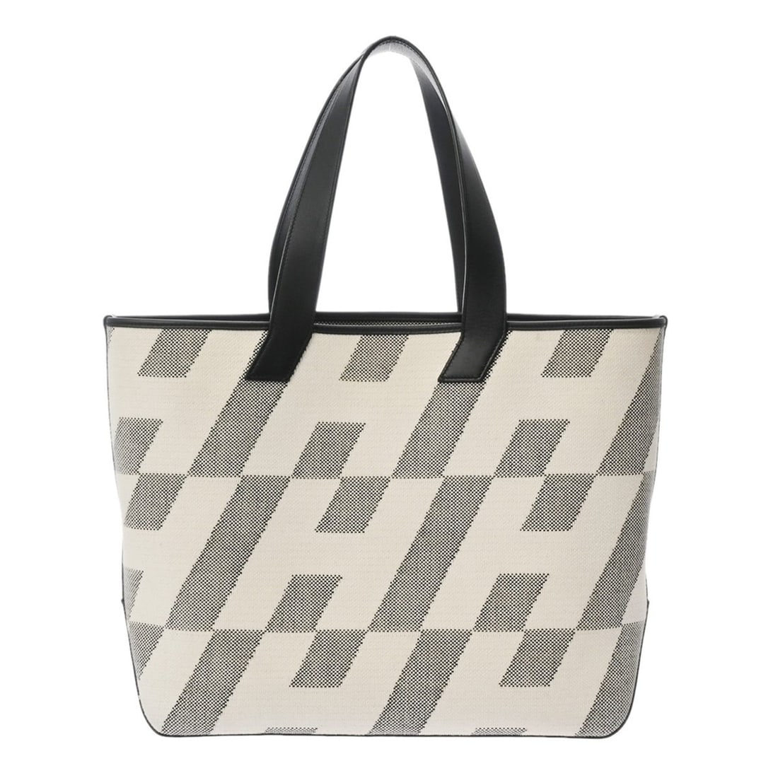 HERMES H Ambier GM Ecru Black Z Stamp (circa 2021) Women's Toile Veau Swift Handbag AB Rank Used: --- Catalog ---Category: SizeSize (HxWxD): 30.5cm x 35cm x 12.5cm / 12'' x 13.77'' x 4.92''Category: DesignType: HandbagColor: Black, EcruGender: WomenMaterial: Toile H , Swift leather Category: Gener