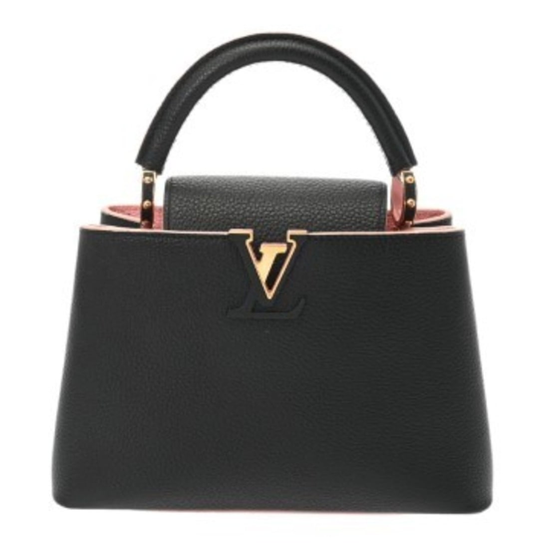 LOUIS VUITTON Capucines BB Black Pink M20709 Women's Taurillon Leather Handbag AB Rank Used Ginzo (1 of 11)