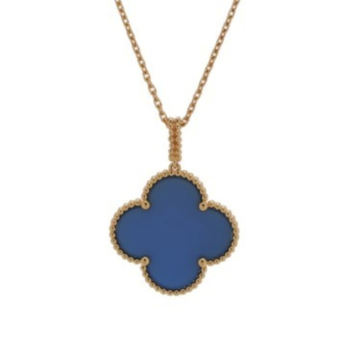 VAN CLEEF & ARPELS Magic Alhambra Long Blue Agate Women's 18K Yellow Gold (YG) Necklace, Grade A,: --- Catalog ---Category: SizePendant Size: 37mm x 26.5mm / 1.45'' x 1.04''Neck Circumference: 74.5 cm - 90 cm / 29.33'' - 35.43''Category: DesignColor: Yellow goldGender: WomenMaterial: Yellow gold (1