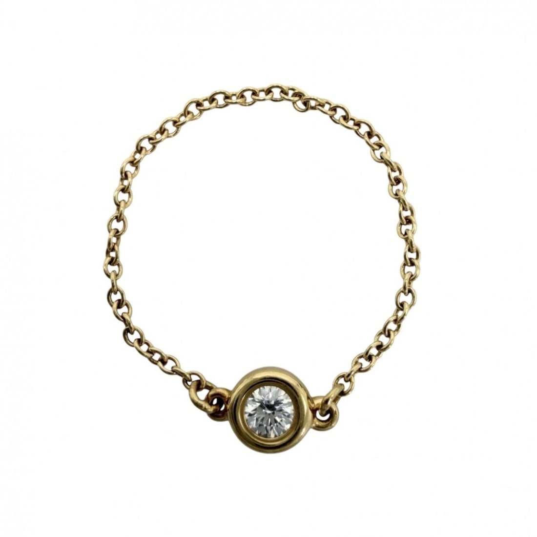 Tiffany & Co. Women's Elsa Peretti By the Yard Ring, 18K Yellow Gold (Au750), 0.07ct Diamond,: --- Catalog ---Category: SizeWeight: 0.6g / 0.02oz.JP Size: 13US Size: 6.5Inner Diameter: 16.00mm / 0.63''Category: DesignType: Band ringColor: YellowMetal: GoldStone: DiamondGender: WomenMetal Purity