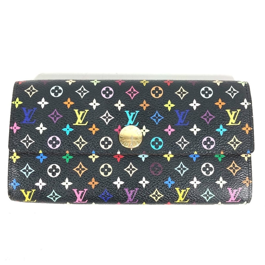 LOUIS VUITTON M93747 Monogram Multicolor Portefeuille Sarah Wallet, Flap Long Canvas, Women's, Noir: --- Catalog ---Category: SizeSize (HxWxD): 10.5cm x 19cm / 4.13'' x 7.48''Category: DesignType: Long wallet (bi-fold)Color: Black, Multi-color, NoirGender: WomenMaterial: Monogram Multicolore Category