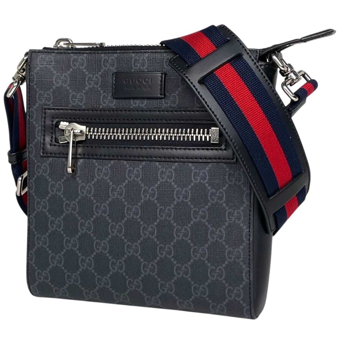 Gucci Small Messenger Bag, Sherry Line Web GG Supreme, Black, 523599, Women's: --- Catalog ---Category: SizeSize (HxWxD): 23cm x 21cm x 4.5cm / 9.05'' x 8.26'' x 1.77''Category: DesignType: Messenger bagColor: BlackGender: WomenMaterial: GG Supreme Category: GeneralBrand: Gucci-