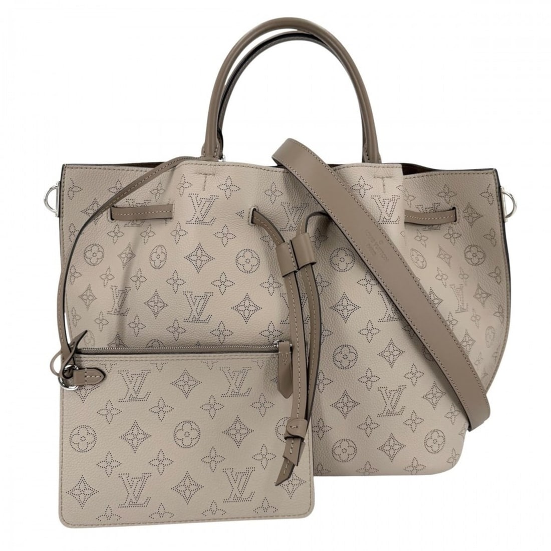 Louis Vuitton Women's Shoulder Bag/Crossbody Bag, Monogram Mahina Girolata, Greige/Beige, Silver: --- Catalog ---Category: SizeSize (HxWxD): 27cm x 30cm x 12cm / 10.62'' x 11.81'' x 4.72''Category: DesignType: Shoulder bag, Tote bagColor: GalleGender: WomenMaterial: Mahina leather , Leather Catego