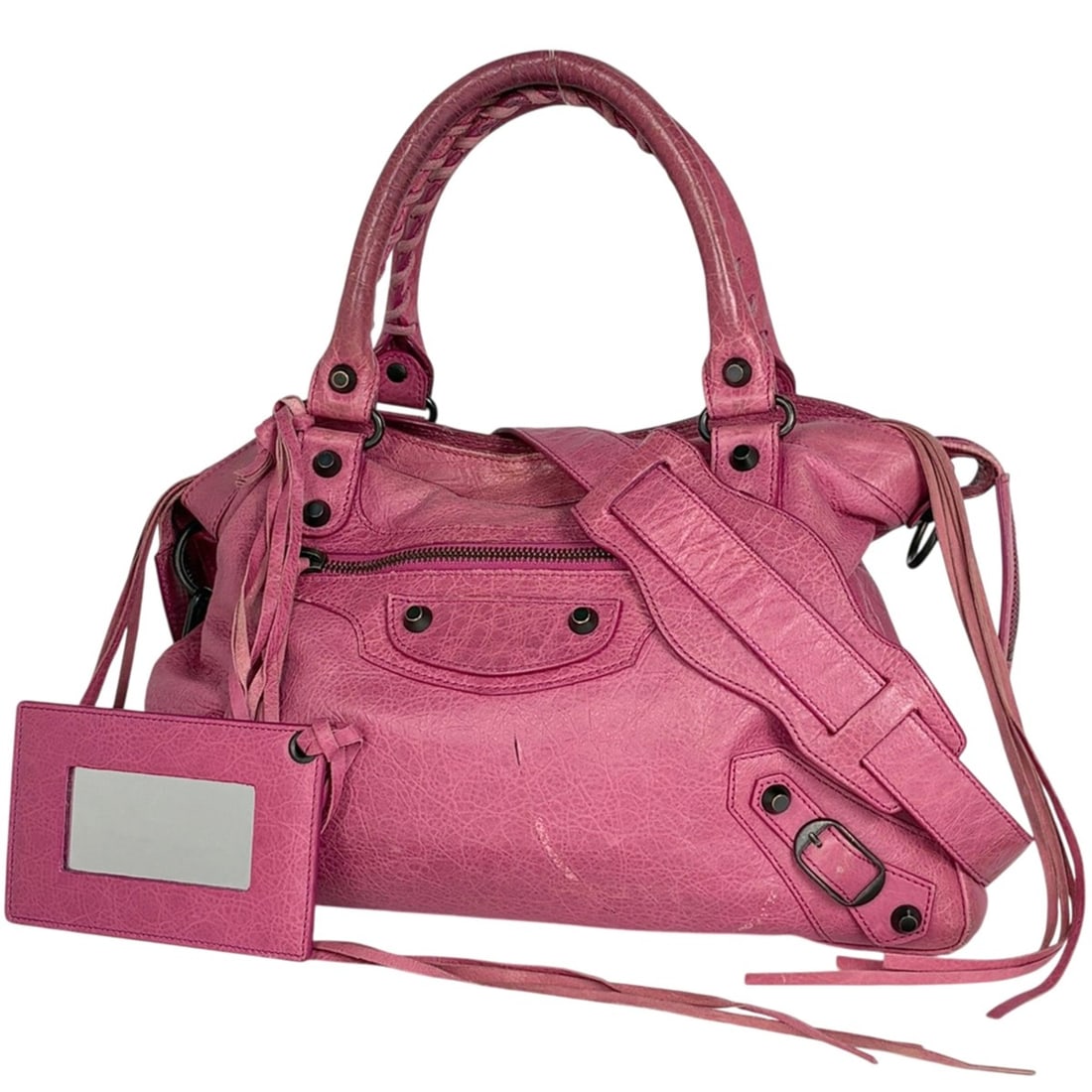 Balenciaga The Town Handbag 2-Way Shoulder Bag Classic Leather Pink 240579 Women's: --- Catalog ---Category: SizeSize (HxWxD): 22cm x 33cm x 6.5cm / 8.66'' x 12.99'' x 2.55''Category: DesignType: Handbag, Shoulder bagColor: PinkGender: WomenMaterial: Leather Category: GeneralMPN: 240