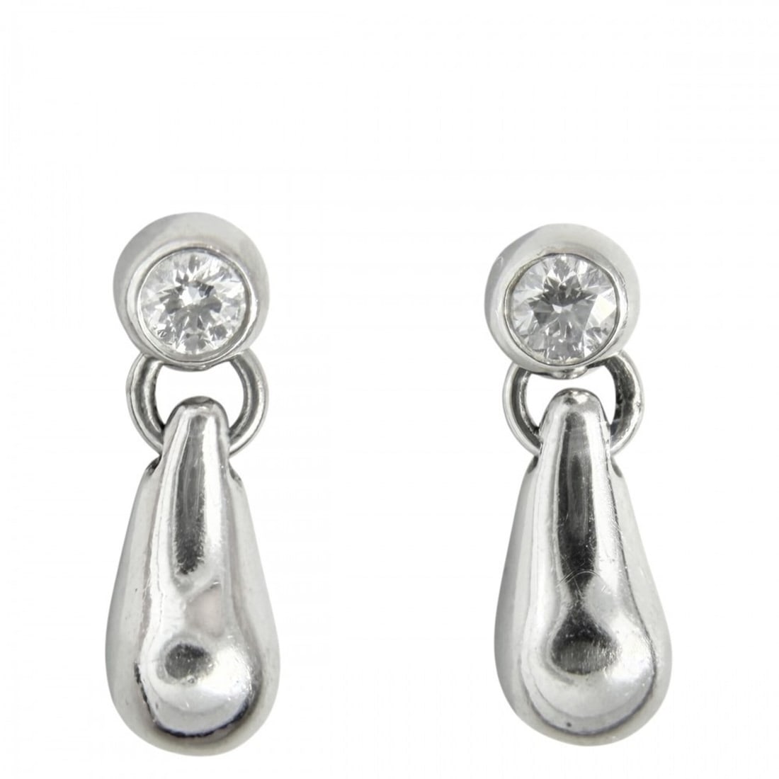 Tiffany & Co. Women's Earrings Set, Elsa Peretti Teardrop Swing Earrings, Jewelry Accessories, Pt950: --- Catalog ---Category: SizeWeight: 5.1g / 0.17oz.Size (HxWxD): 12.00mm x 5.00mm / 0.47'' x 0.20''Category: DesignType: Drop earringsMetal: PlatinumStone: DiamondGender: WomenMetal Purity: Platinum95