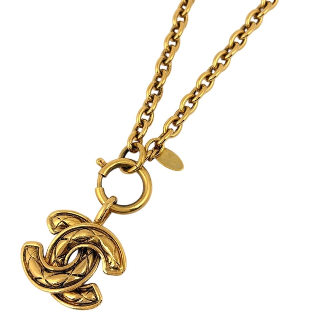 Chanel Coco Mark Chain Necklace GP Gold Women's: --- Catalog ---Category: SizePendant Size: 30mm x 35mm / 1.18'' x 1.37''Neck Circumference: 61.5 cm / 24.21''Category: DesignColor: GoldGender: WomenNecklace Type: NecklaceCategory: GeneralBrand: Chan