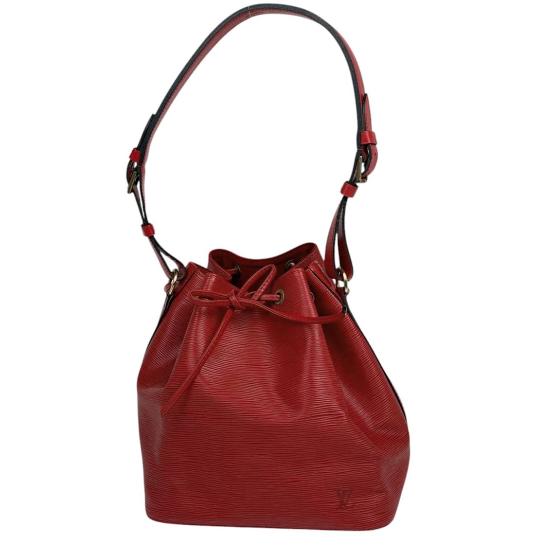 Louis Vuitton Petit Noé Shoulder Bag, One-Shoulder Drawstring Epi Leather, Castilian Red, M44107,: --- Catalog ---Category: SizeSize (HxWxD): 27cm x 26cm x 19cm / 10.62'' x 10.23'' x 7.48''Category: DesignType: Shoulder bagColor: Castilian redGender: WomenMaterial: Epi leather Category: GeneralMPN: