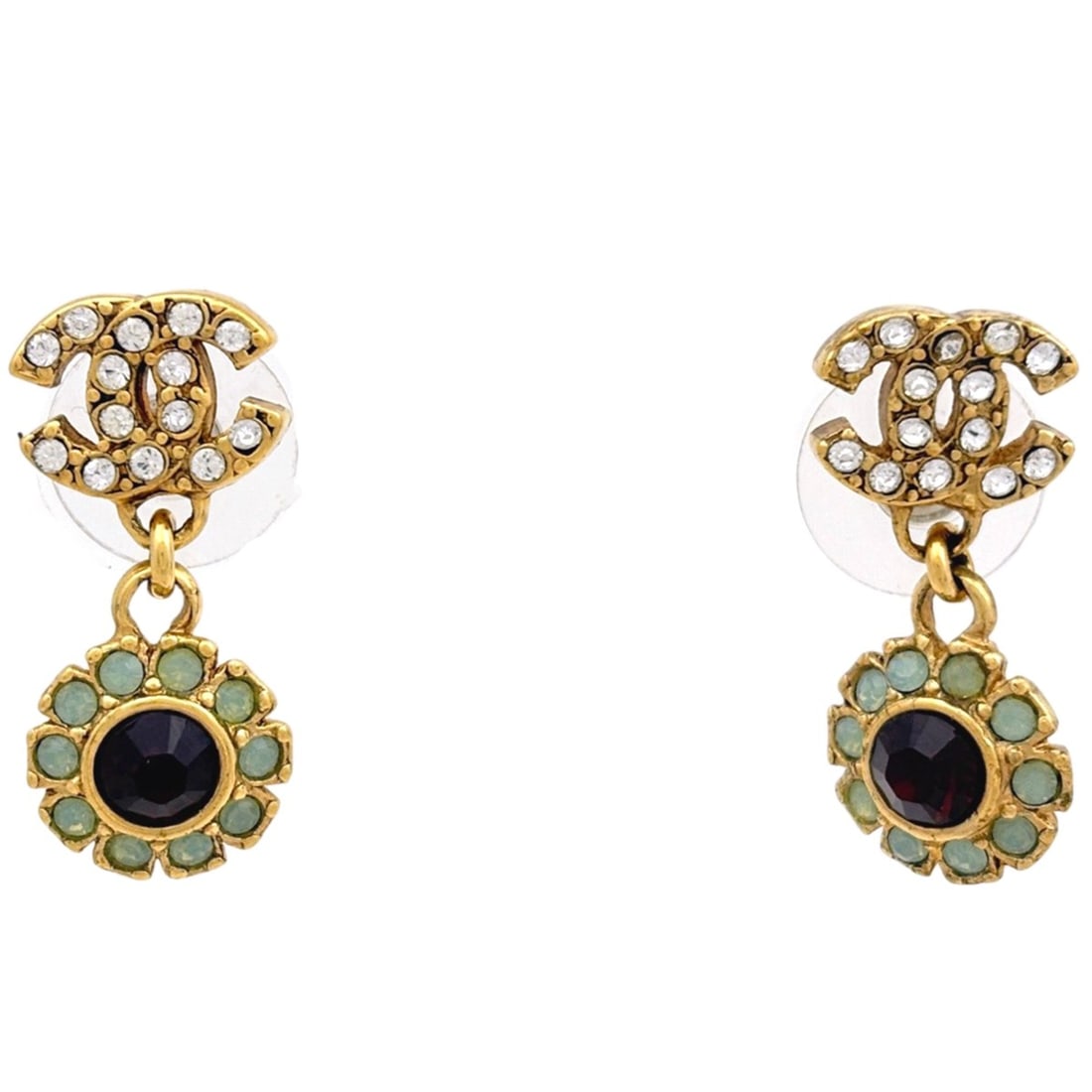 Chanel Coco Mark Rhinestone Earrings, GP Gold, Women's: --- Catalog ---Category: SizeStone Size (HxW): 12.00mm x 27.00mm / 0.47'' x 1.06''Category: DesignColor: GoldGender: WomenMaterial: RhinestoneCategory: GeneralBrand: Chanel--- Item List ---Section: Co