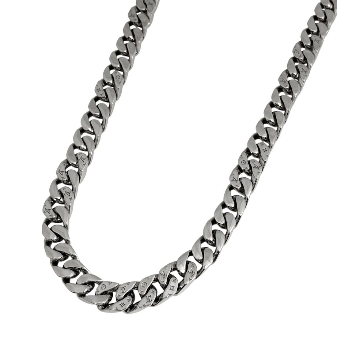 Louis Vuitton Collier LV Chain Links Necklace, Metal, Silver, Women's: --- Catalog ---Category: SizeNeck Circumference: 48 cm / 18.89''Category: DesignColor: SilverGender: WomenMaterial: MetalNecklace Type: NecklaceCategory: GeneralMPN: M69987Brand: Louis Vuitton--- Item