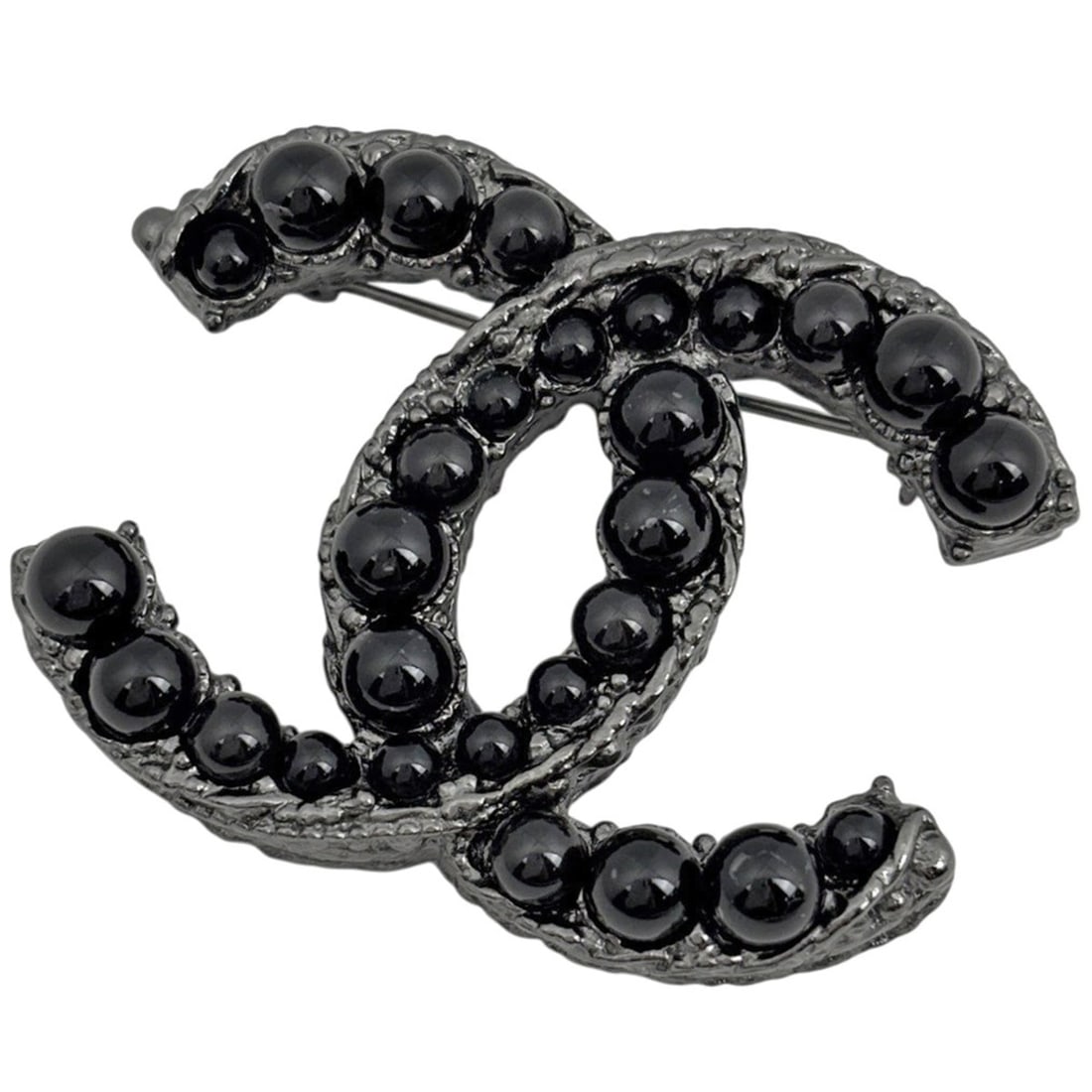Chanel Coco Mark Brooch, Silver Plated, Black, Silver, Women's: --- Catalog ---Category: SizeSize (HxWxD): 3.2cm x 4.1cm / 1.25'' x 1.61''Category: DesignType: BroochColor: Black, SilverGender: WomenCategory: GeneralBrand: Chanel--- Item List ---Section: Condition