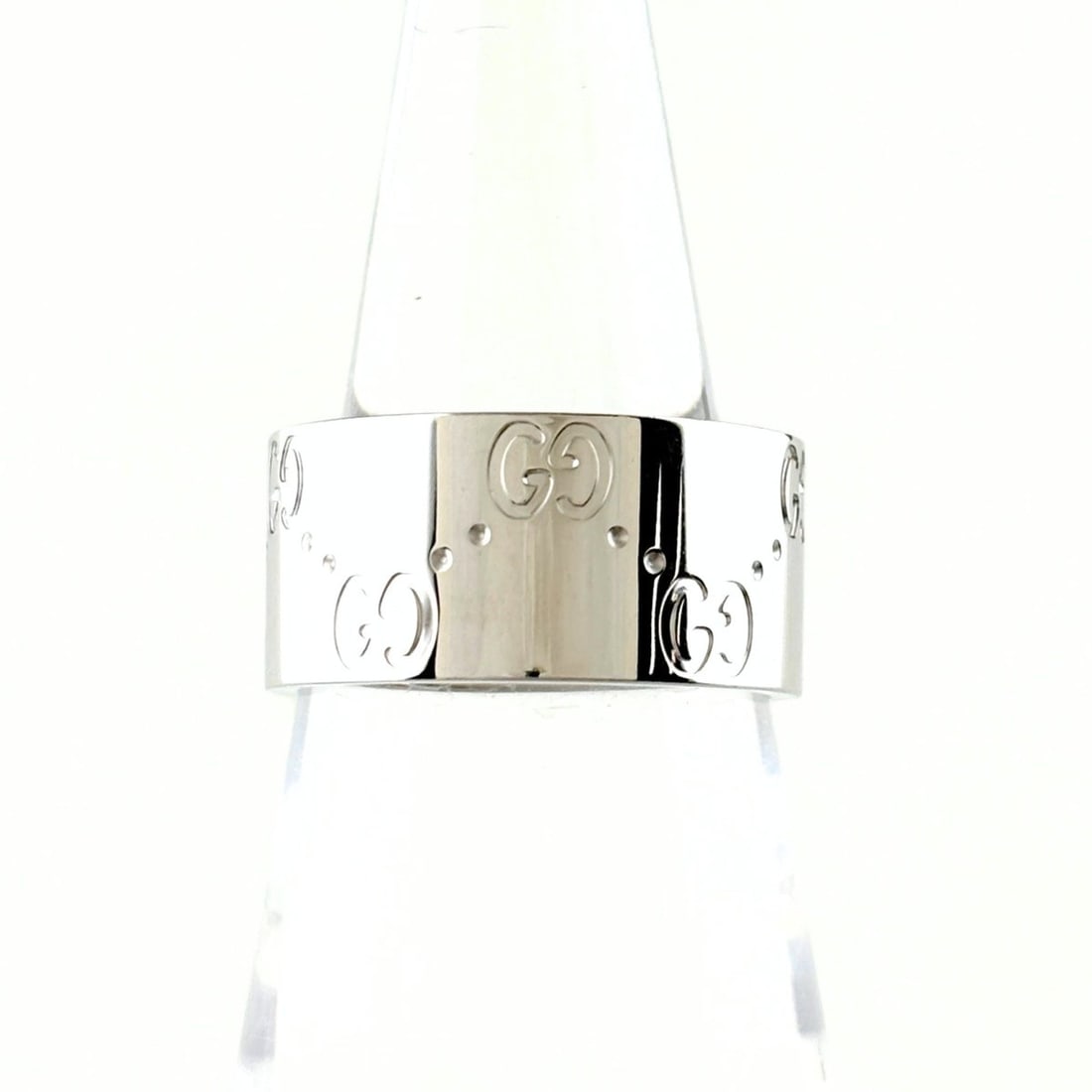 Gucci Icon Wide Ring, 750mm, Women's Ring: --- Catalog ---Category: SizeJP Size: 11US Size: 6Category: DesignType: Band ringGender: WomenMaterial: White gold (18K)Category: GeneralBrand: Gucci--- Item List ---Section: ConditionRanking: Rank AB