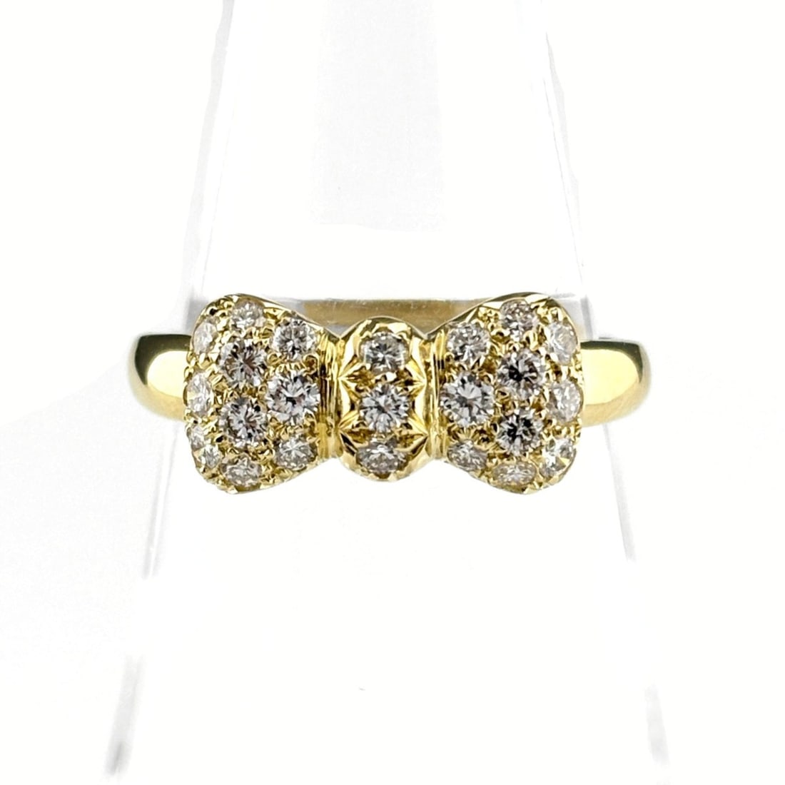 Van Cleef & Arpels Ribbon Motif Ring, Yellow Gold (YG), 750 18K, with Small Diamonds, for Women: --- Catalog ---Category: SizeJP Size: 12US Size: 6.5Category: DesignType: Band ringGender: WomenMaterial: Yellow gold (18K)Category: GeneralBrand: Van Cleef & Arpels--- Item List ---Section: Condition