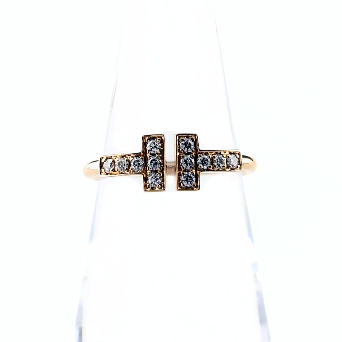 Tiffany & Co. T Wire Ring, Pink Gold (PG), Ring with Small Diamonds, 750 Finish, Women's: --- Catalog ---Category: SizeJP Size: 9US Size: 5Category: DesignType: Band ringGender: WomenMaterial: Pink gold (18K)Category: GeneralBrand: Tiffany--- Item List ---Section: ConditionRanking: Rank AB