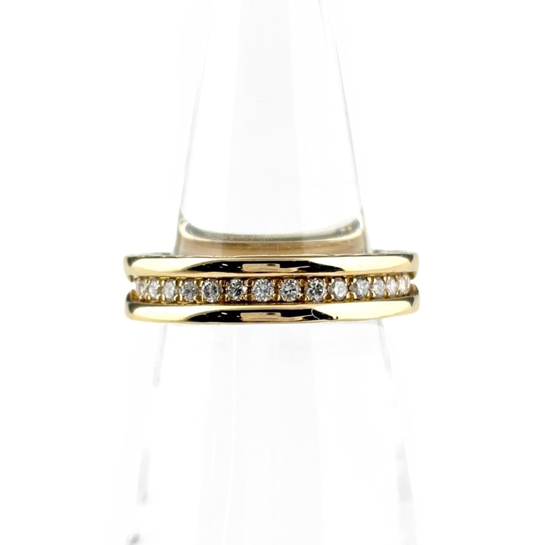 Bvlgari Bulgari B.zero1 Ring, Yellow Gold (YG), with Small Diamonds, 750 Diamond, Women's Ring: --- Catalog ---Category: SizeUS Size: 5.5Brand Size: 50Category: DesignType: Band ringGender: WomenMaterial: Yellow gold (18K)Category: GeneralBrand: Bvlgari--- Item List ---Section: ConditionRanking: