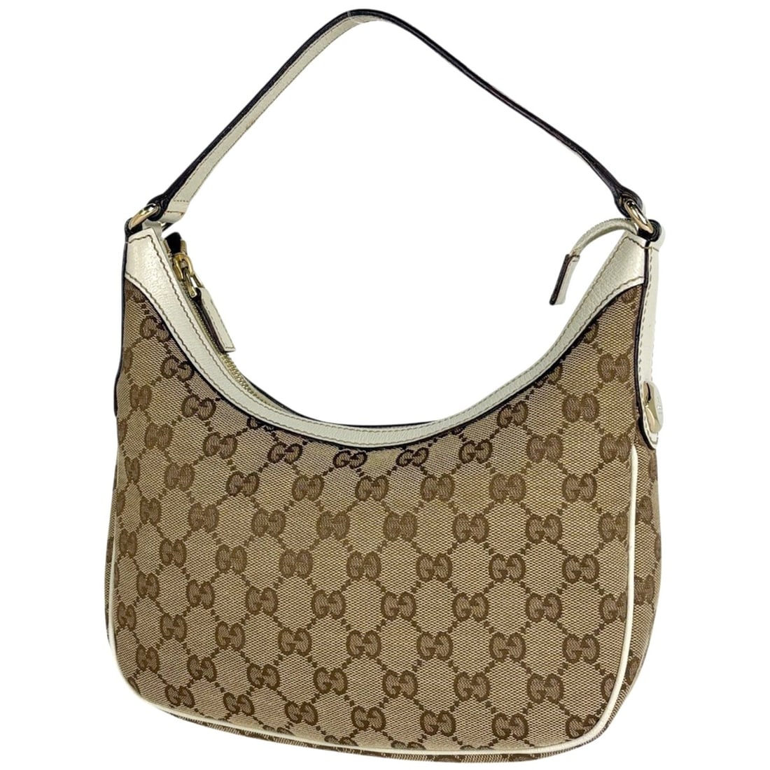 Gucci GG pattern shoulder bag, canvas, beige and white, 154395, women's.: --- Catalog ---Category: SizeSize (HxWxD): 16cm x 23cm x 5cm / 6.29'' x 9.05'' x 1.96''Category: DesignType: Shoulder bagColor: Beige, WhiteGender: WomenMaterial: GG canvas , Leather Category: General