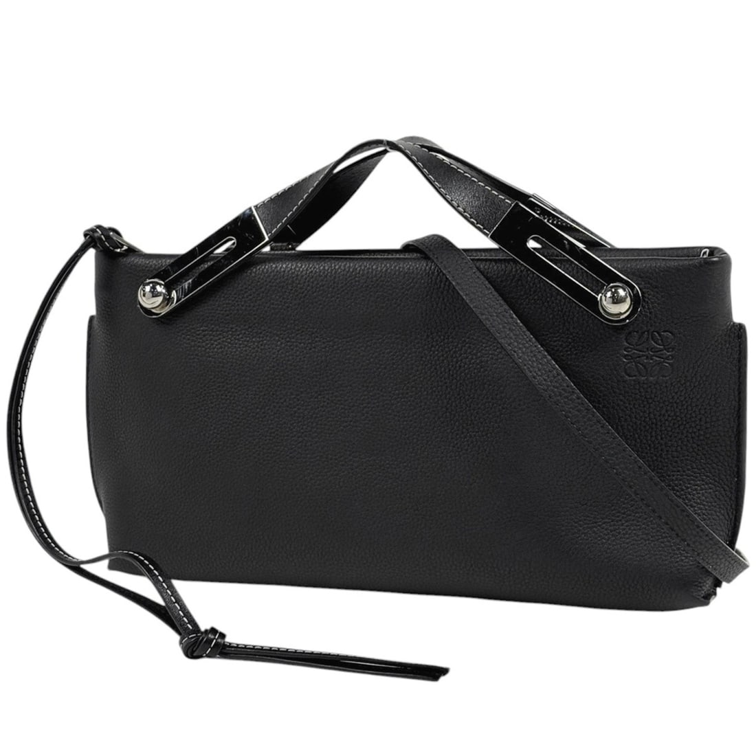 LOEWE Missy Small Bag 2-Way Handbag Anagram Shoulder Leather Black Women's: --- Catalog ---Category: SizeSize (HxWxD): 15cm x 28cm x 5cm / 5.9'' x 11.02'' x 1.96''Category: DesignType: Handbag, Shoulder bagColor: BlackGender: WomenMaterial: Leather Category: GeneralBrand: Loe