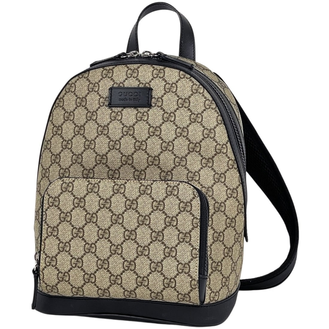 Gucci GG pattern backpack, rucksack, daypack, Supreme coated canvas, beige, black, 429020, women's.: --- Catalog ---Category: SizeSize (HxWxD): 28cm x 22cm x 10cm / 11.02'' x 8.66'' x 3.93''Category: DesignType: BackpackColor: Beige, BlackGender: WomenMaterial: Coated canvas , Leather Category: Gener