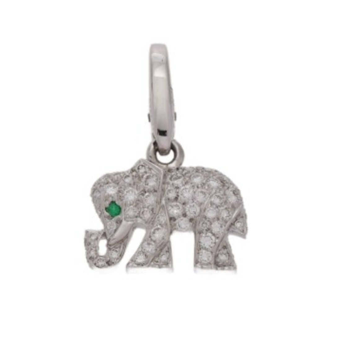 CARTIER Cartier Candy Charm Emerald Men's Women's 18K White Gold WG A Rank Used Ginzo: --- Catalog ---Category: SizeSize (HxWxD): 21.00mm x 14.50mm / 0.83'' x 0.57''Category: DesignType: Italian charmColor: White goldStone: Diamond, EmeraldGender: Men,WomenMaterial: White gold (18K)Cate