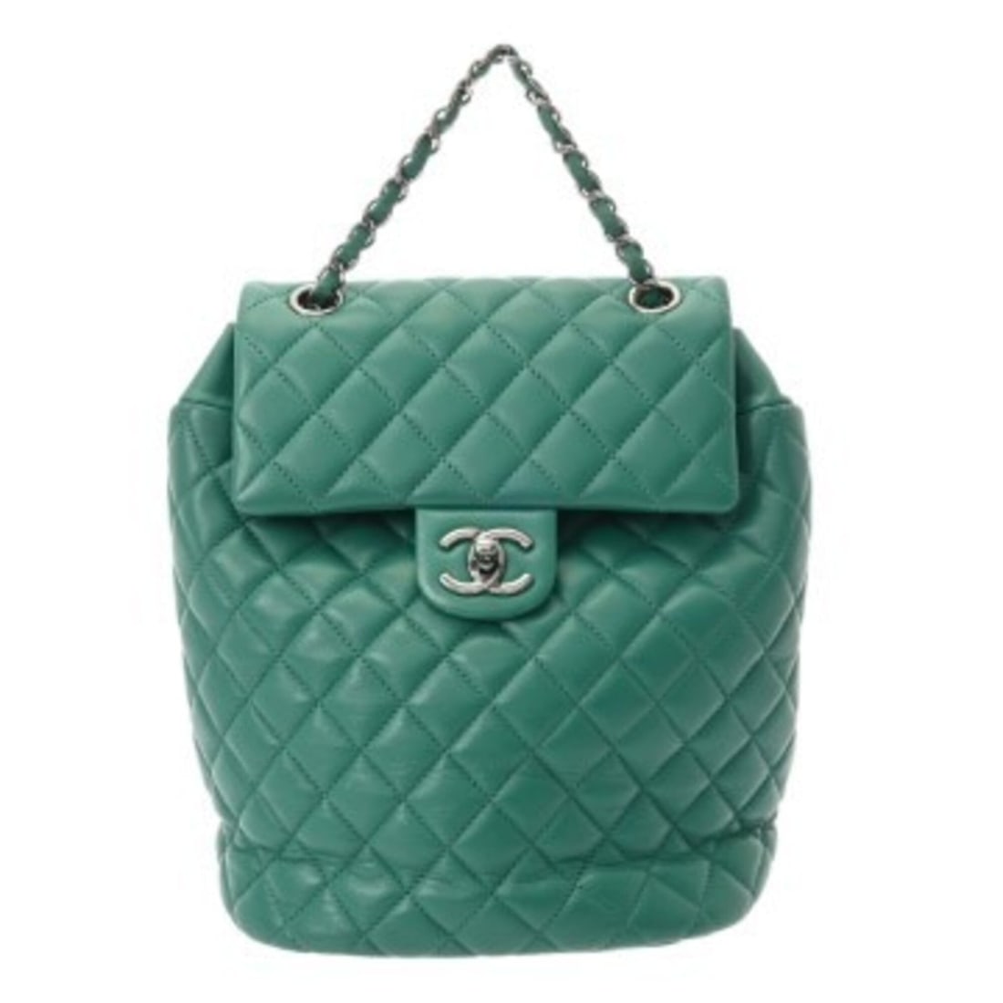 CHANEL Matelassé Backpack, Green, A91121, Women's, Lambskin, Backpack/Daypack, B Rank, Used, Ginzo: --- Catalog ---Category: SizeSize (HxWxD): 23.5cm x 19.5cm x 12.5cm / 9.25'' x 7.67'' x 4.92''Category: DesignType: BackpackColor: GreenGender: WomenMaterial: Leather Leather/Fur Type: LambskinCategor