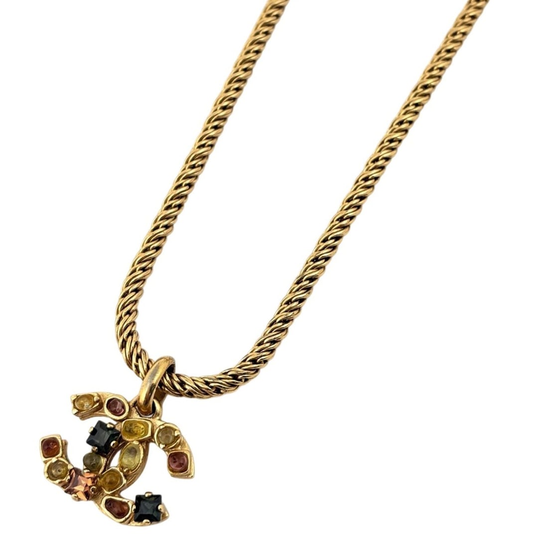Chanel Coco Mark Necklace GP Gold Women's (1 of 16)