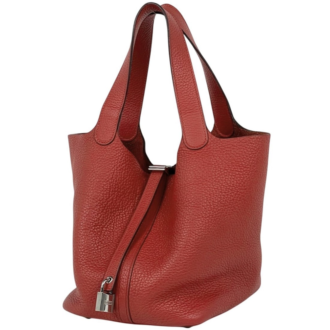 Hermes Picotin Lock MM Handbag, Taurillon Clemence Leather, Rouge Tomato, X, Women's (1 of 17)