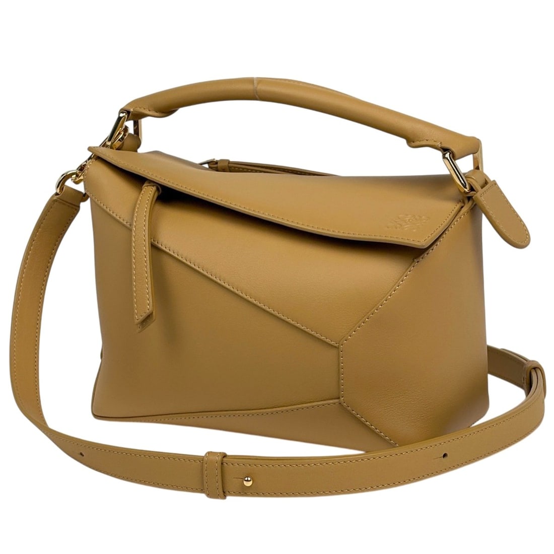 Loewe Puzzle Bag Small 2-Way Handbag Leather Yellow Beige Women's (1 of 20)