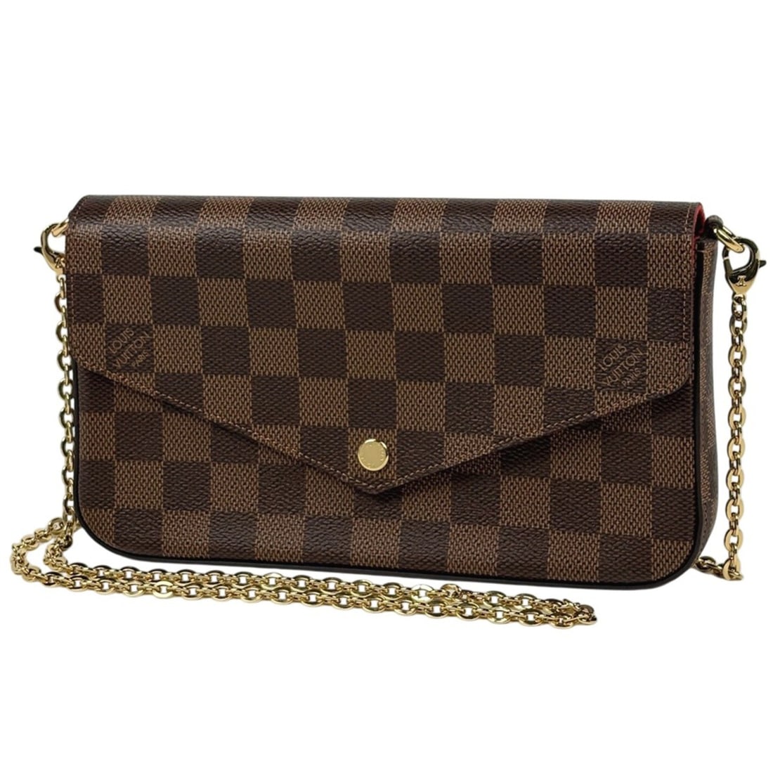 Louis Vuitton Pochette Felicie 2-Way Chain Wallet Shoulder Bag, Damier Brown, N63032, Women's: --- Catalog ---Category: SizeSize (HxWxD): 12cm x 21cm x 3cm / 4.72'' x 8.26'' x 1.18''Category: DesignType: Pochette, Shoulder bagColor: BrownGender: WomenCategory: GeneralMPN: N63032Brand: Louis Vui