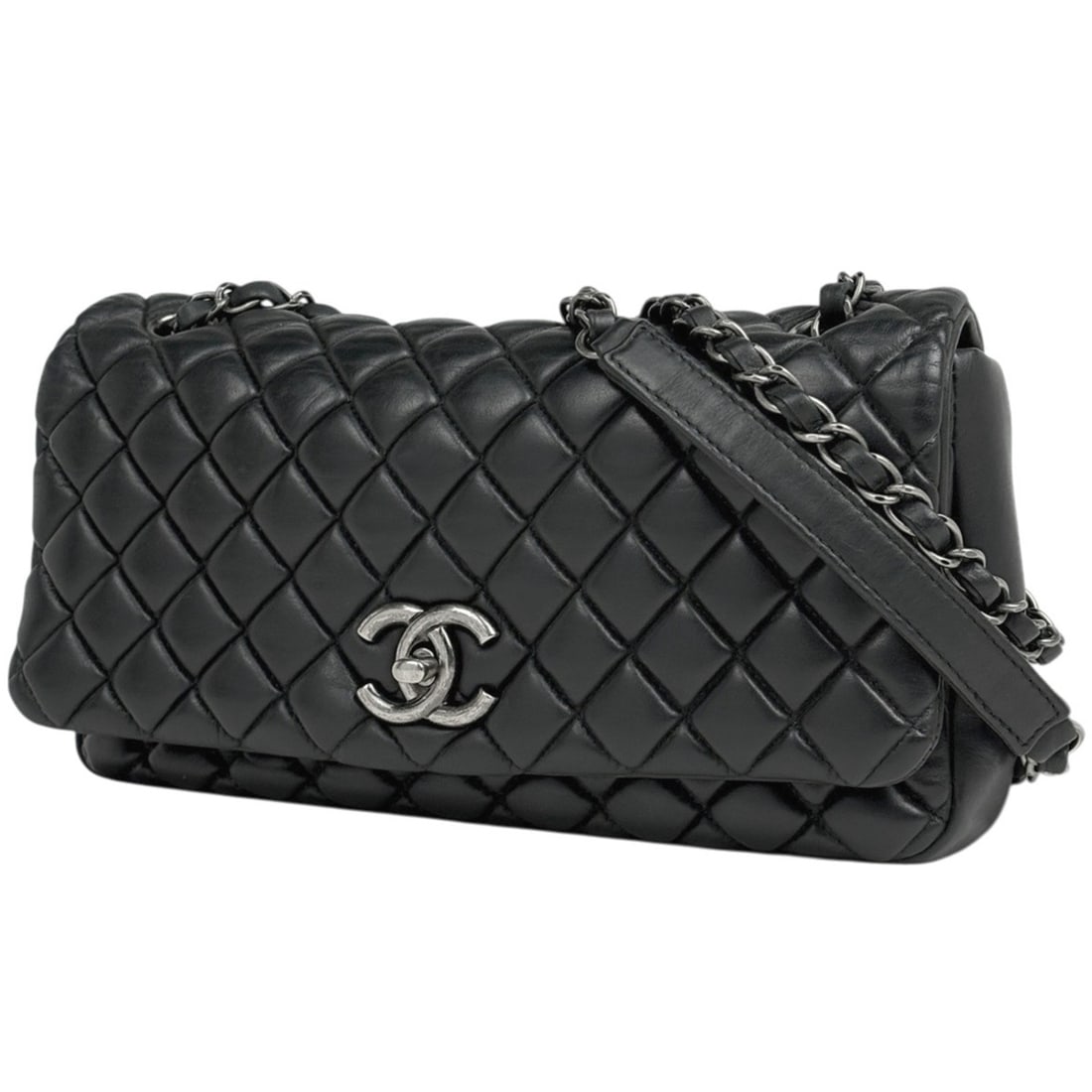 Chanel Coco Mark Chain Shoulder Bag, Matelassé Leather, Black, Women's: --- Catalog ---Category: SizeSize (HxWxD): 13cm x 25cm x 5cm / 5.11'' x 9.84'' x 1.96''Category: DesignType: Shoulder bagColor: BlackGender: WomenMaterial: Leather Category: GeneralBrand: Chanel--- It
